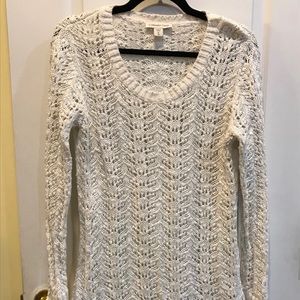 White Pointelle Sweater by Coldwater Creek